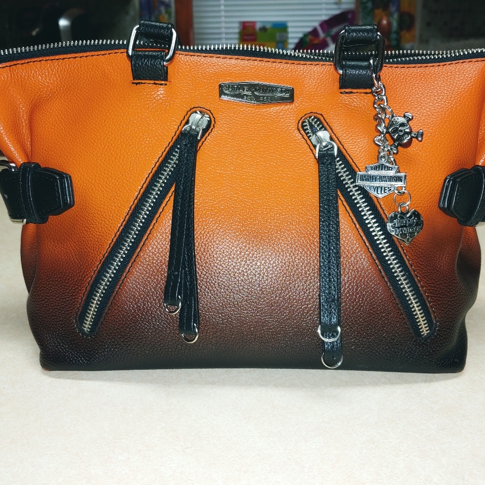 Harley Davidson Orange to Black Ombre Purse